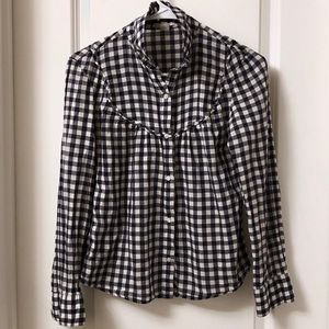 Gap plaid button down top (XS)